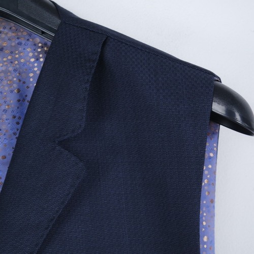Mens Waistcoat Large Size US 44 ATELIER TORINO Blue Formal 100% Wool Vest, New - Picture 5 of 15