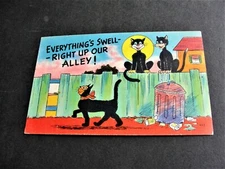 Everything's Swell-Right Up our Alley! -Unposted Comic Humor Postcard.   