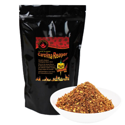 Yellow Carolina Reaper Crushed Chili Pepper Flakes - Tropical Superhot (5 sizes)