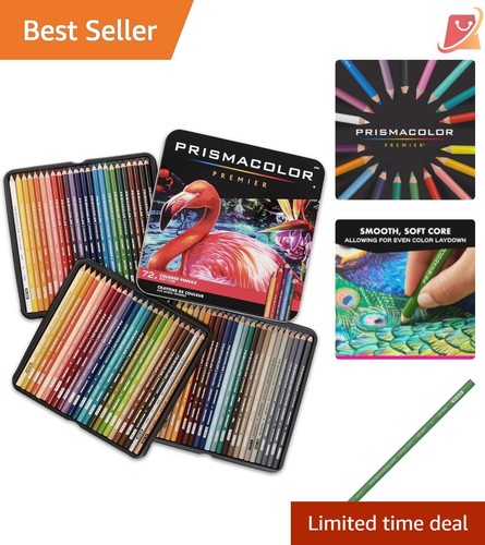 Professional Quality 72 Colored Pencils - Thick Cores for Shading & Blending