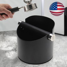 Coffee Grounds Espresso Knock Box W/ Removable Knock Bar Non-Slip Rubber Base