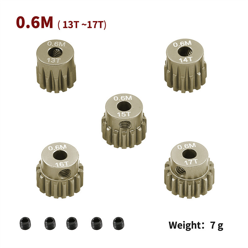 For 1/10 RC Car Brushed Brushless Motor M0.6 3.175MM 21-25T/26T-30T Pinion Gear