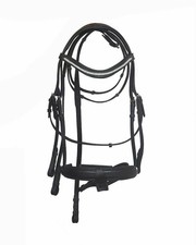 Leather Horse Bridle With Silver Rolled Crystal Browband All Sizes Free Shipping