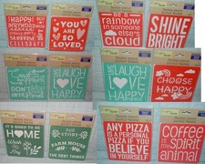 Crafters Square Flexible Word Stencils Set of 2 Farm House/Love Fast Shipping