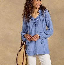 NEW! Sundance Catalog “Artists Ladder” Womens Relaxed Fit Long Sleeve Blouse M