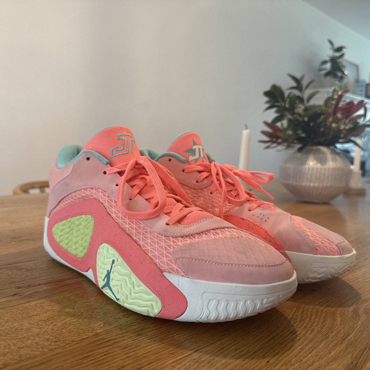 jayson tatum pink jordans