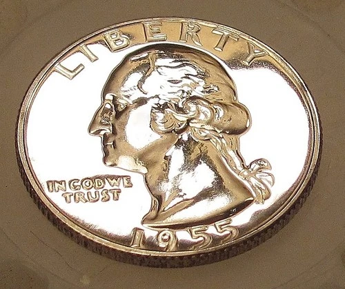 1955  Proof Quarter 90% SILVER  Blazing Mirrored Surfaces #202 ~ 21