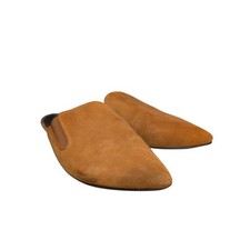 Jenni Kayne Suede Pointed Toe Mule Flats Brown Made in Italy Women's Size 8 D1