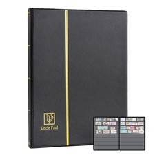 Stamp Albums 160 Pockets - 30x197 mm - 8 pockets/page, Elegant Black