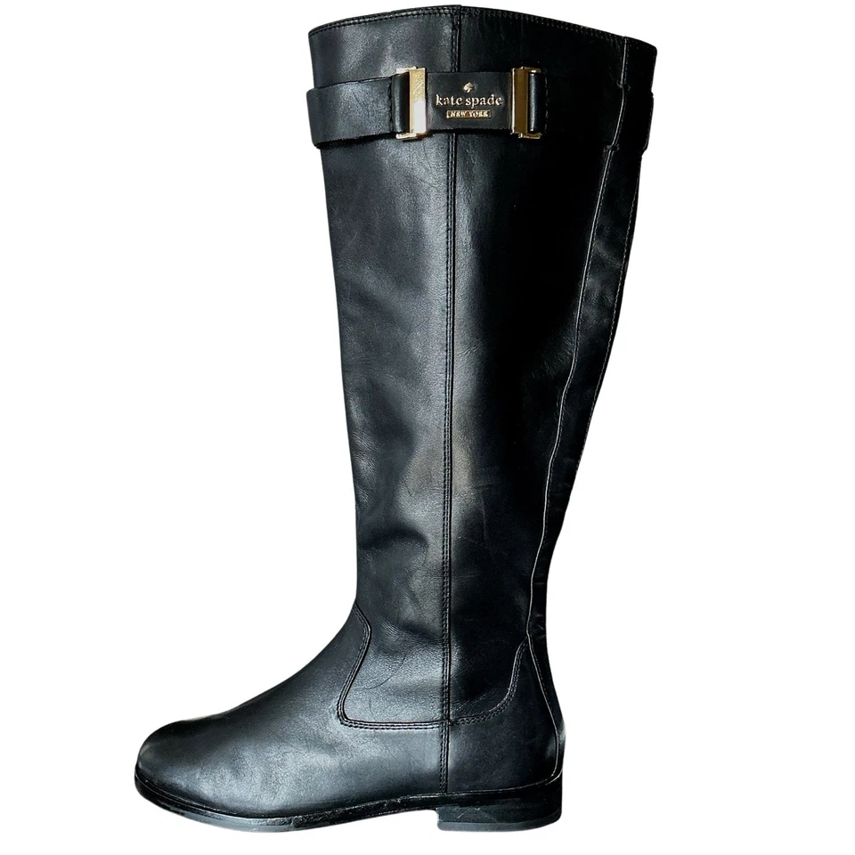 Botas de Montar KATE SPADE New York Ronnie Cuero Negro Talla 5.5 Foto 2 de 4