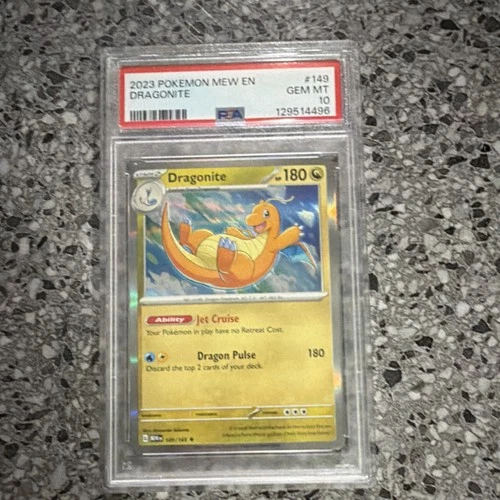 Pokémon Dragonite Rare Holo Scarlet & Violet 151 149/165 PSA 10 GEM MT