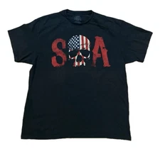 Sons of Anarchy SAMCRO Skull US Flag T-Shirt Cotton Officially Licensed Mens XL