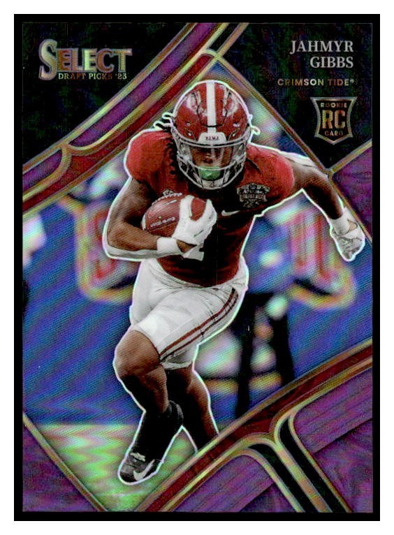 2023 Select Draft Picks Purple Prizm 110 Jahmyr Gibbs #74/75 Rookie RC Alabama