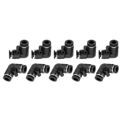 10 Stück Push-in Fitting 1/4 Zoll für Männer Schwarz