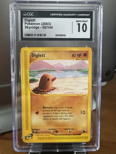 CGC 10 Gem Mint Diglett 50/144 Skyridge Pokémon WOTC E-reader 2003