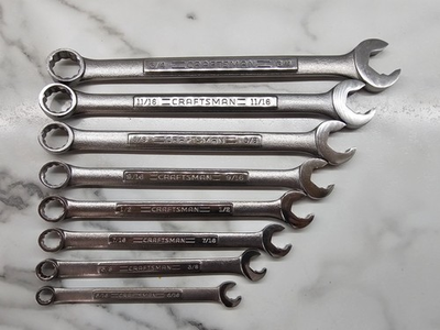 #ad Craftsman USA SAE Combination Wrench Speed set 12 Pt 8 pc VA Series 5 16 3 4 $29.99