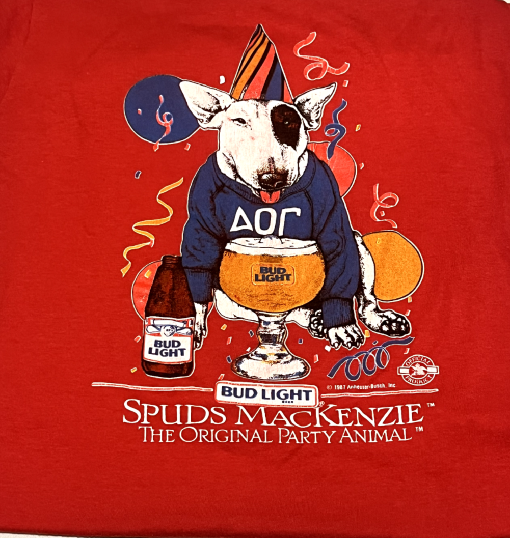 Vintage 80s Bud Light Beer Spuds MacKenzie T Shirt Medium
