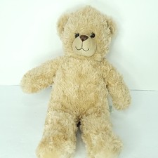Build A Bear Workshop Brown Cream Stuffed Animal Bear Plush 17" Curly Fur