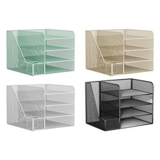 Desktop Organizer Space Saving Document Storage Rack for Office School Dorm