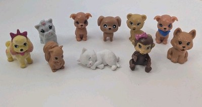 Mixed Lot 10 Barbie Chelsea Pets Dogs, Cat, Squirrel, Monkey
