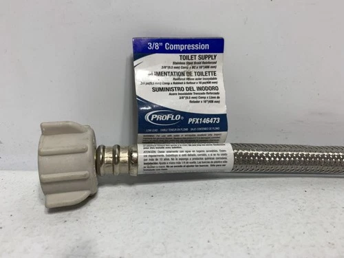 Proflo PFX146473 Toilet Connector 3/8" x 7/8" x 16" Stainless Steel - Picture 2 of 4