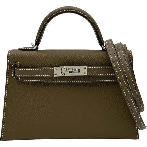 HERMES Mini Kelly 2 Epsom Leather Shoulder Bag B Stamp #OKB88
