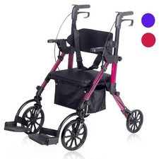 Deluxe ELENKER Medical Aid Rollator Walker Stand Up Rolling Walking Mobility