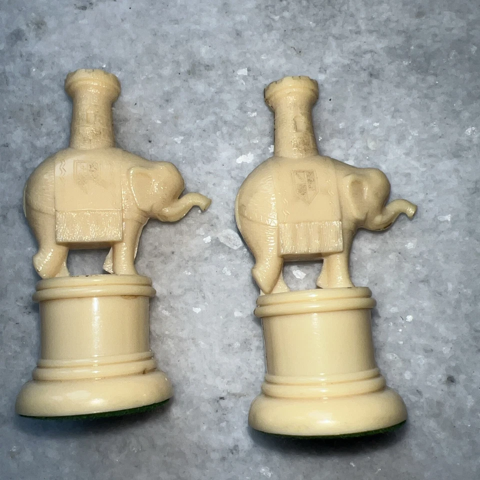Réplica de piezas de ajedrez elefante marfil figuras siglo XI Kingsway florentino R Foto 4 de 4