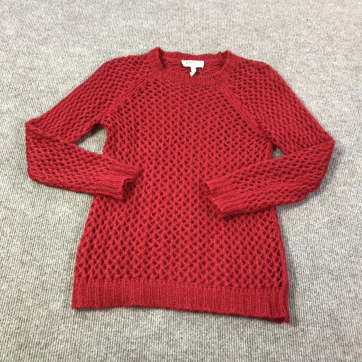 Etoile Isabel Marant Sweater Womens 0 Red Open Knit Mohair Made in