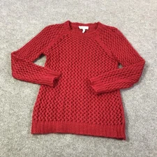 Etoile Isabel Marant Sweater Womens 0 Red Open Knit Mohair Made in Italy N 1501