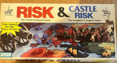 Parker Brothers Risk & Castle Risk Strategy Board Game Complete - 2-in-1 Set