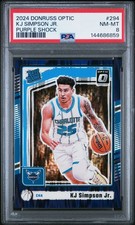 2024 PANINI DONRUSS OPTIC PURPLE SHOCK #294 KJ SIMPSON JR. PSA 8