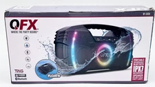 QFX Portable Rechargeable IPX7 Waterproof Speaker w/ Multicolor Lights