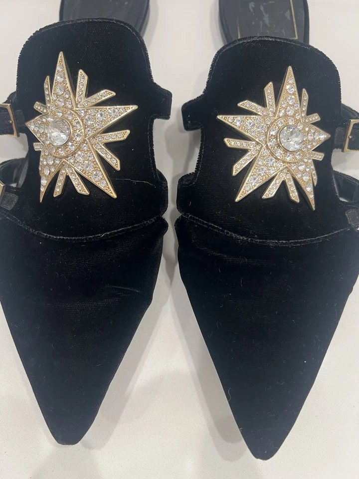 Mulas Roger Vivier adornos de cristal de terciopelo 39 Foto 3 de 4