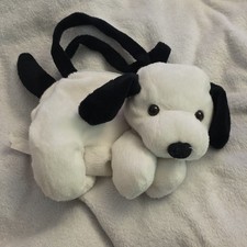 Kinder Plüsch Handtasche Hund, weiß/schwarz...