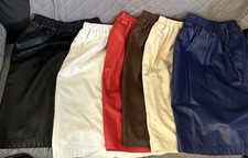 Lot Medium Siena New York Leather Pull On Elastic Waist Skirt Vintage Y2K 90s