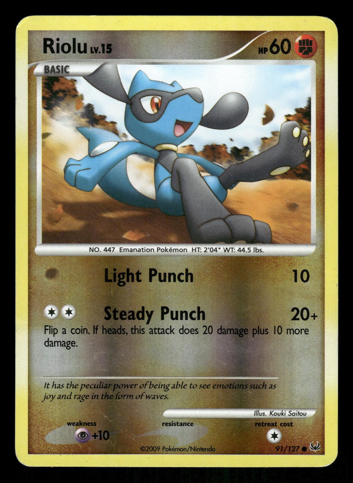 Pokemon Riolu Common Platinum 91/127 LP Reverse Holo