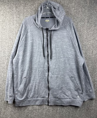 Zelos Men s Big & Tall 3X 1/4 Zip Gray Long Sleeve Sweatshirt Lightweight