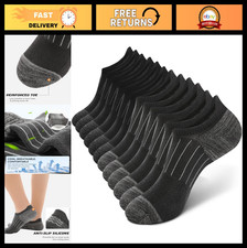 Men's No Show Bamboo Socks - Low Cut Ankle Athletic Socks with Non-Slip Grip