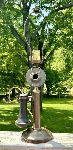 Antique Western Electric Candlestick Telephone Electrified Repurposed TABLE LAMP - Picture 2 of 22