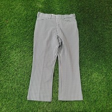 Vintage 70s MOD Disco Flared Pants 34x27 Gingham-Plaid USA