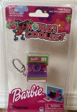 New World's Smallest Coolest BARBIE Polaroid Camera Keychain Miniature W Sound