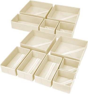 Schubladenorganisator Set - 12 Aufbewahrungsboxen, Kleidung Baby, Faltbare Bo...