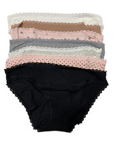 Victoria Secret Bikini Panties Womens Medium Lace Trim 7 Pairs Basic Colors