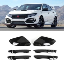 Side Mirror Cover Cap + Door 10th Civic 2016-2021 Mirror&Handle（glossy) 