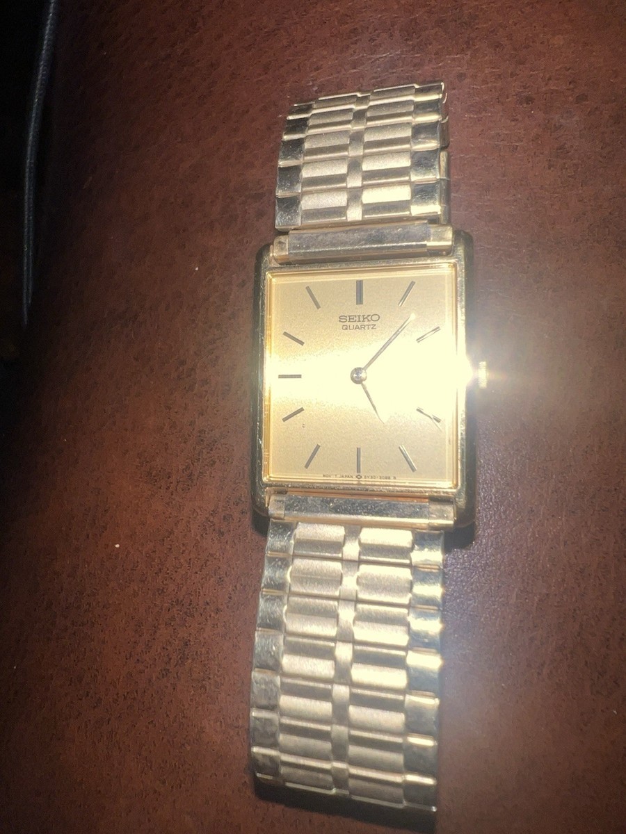 Vintage Seiko Tank 5Y30-5060 Gold Plated Dress Watch | eBay
