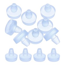 12Pcs 6.5mm/0.26" Glass Table Top Bumpers with Stem Fit 1/4Inch, Clear