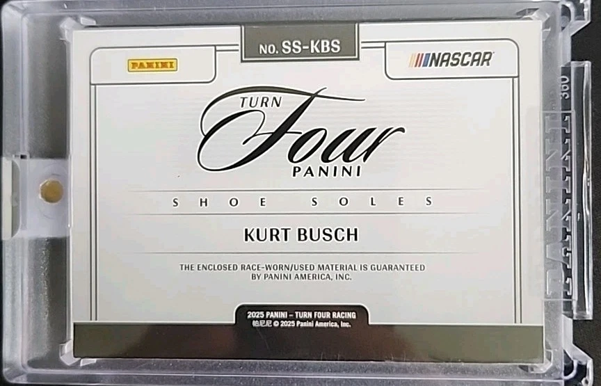 Kurt Busch 2025 Panini Turn Four NASCAR Race-Worn Shoe Soles #12/49 - Image 2 of 3