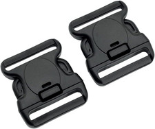 Replacement Buckle System for 2-1/4In Duty Belt, Triple Lock,2-Pack, Black
