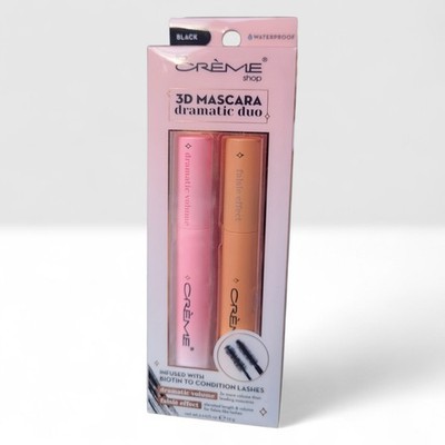 The Creme Shop 3D Mascara Dramatic Duo Black Waterproof Biotin Volumizing NIB